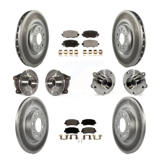 Hub Bearing Coated Brake Rotor & Pads Front Rear Kit (10Pc) For Chrysler 200 AWD