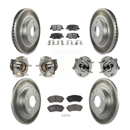 Hub Bearings Coated Disc Brake Rotors And Pads Front Rear Kit (10Pc) For Mazda 6