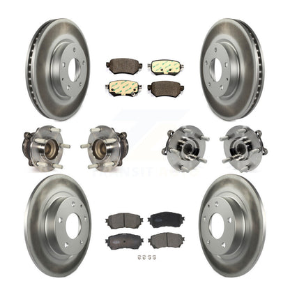 Hub Bearing Coated Brake Rotor & Pad Front Rear Kit (10Pc) For 2016-2018 Mazda 6