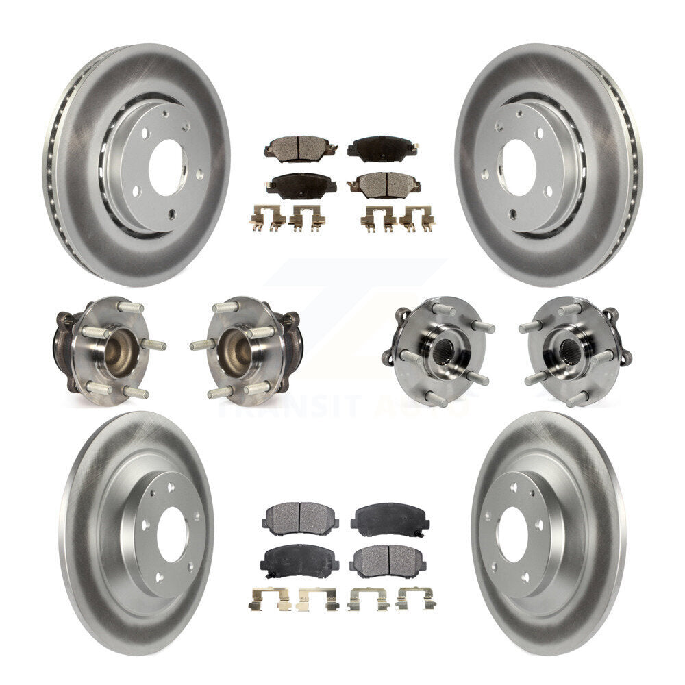 Hub Bearing Coated Disc Brake Rotor And Pad Front Rear Kit (10Pc) For Mazda CX-5