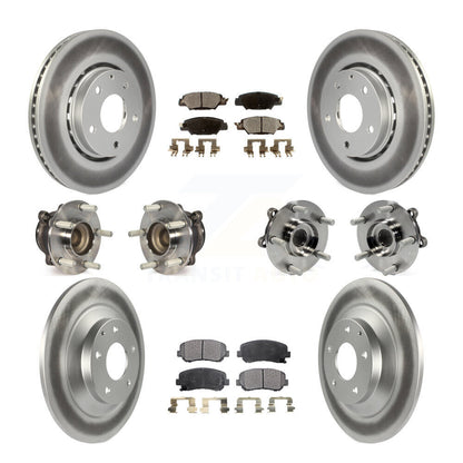 Hub Bearing Coated Disc Brake Rotor And Pad Front Rear Kit (10Pc) For Mazda CX-5