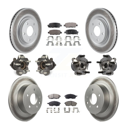 Hub Bearing Coated Disc Brake Rotor Pads Front Rear Kit (10Pc) For Nissan Sentra