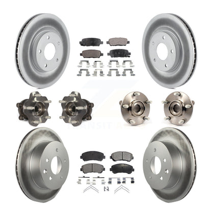 Hub Bearing Coated Brake Rotor Pad Front Rear Kit (10Pc) For Nissan Rogue Select