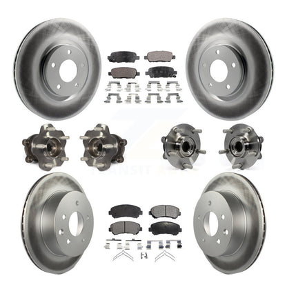 Hub Bearing Coated Disc Brake Rotor & Pads Front Rear Kit (10Pc) For Nissan Juke