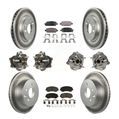 Hub Bearing Coated Brake Rotor Pads Front Rear Kit (10Pc) For Nissan Rogue Sport