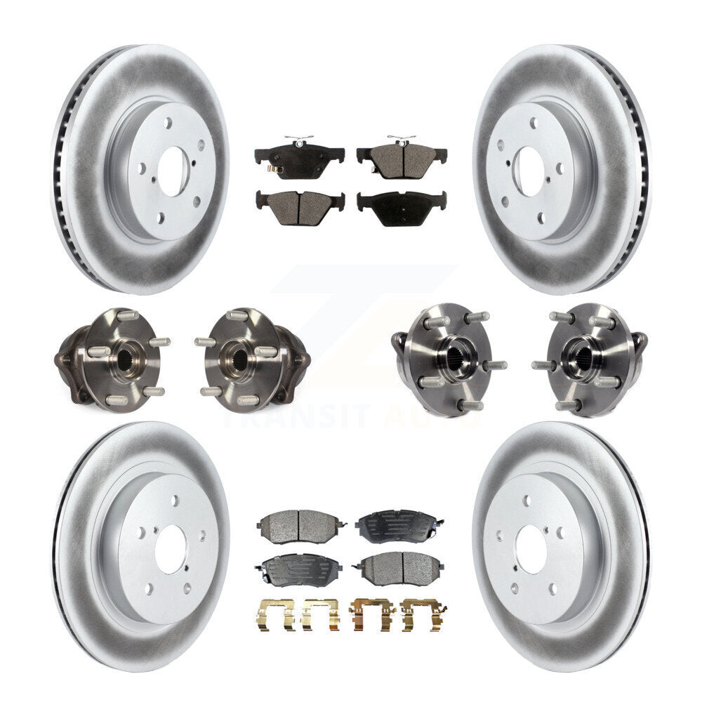 Hub Bearing Coat Brake Rotor Pad Front Rear Kit (10Pc) For 15 Subaru Legacy 2.5L