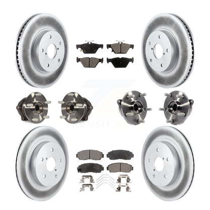 Hub Bearing Coated Brake Rotor Pads Front Rear Kit (10Pc) For Subaru Legacy 2.5L