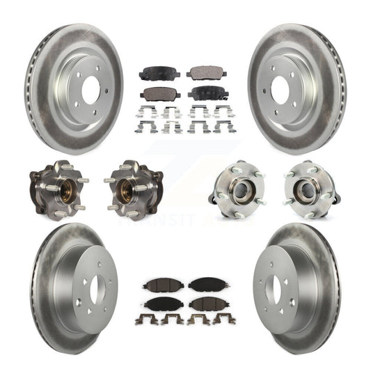 Hub Bearing Coated Brake Rotor & Pad Front Rear Kit (10Pc) For Nissan Pathfinder