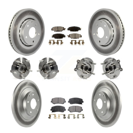 Hub Bearing Coated Disc Brake Rotor And Pad Front Rear Kit (10Pc) For Mazda CX-5