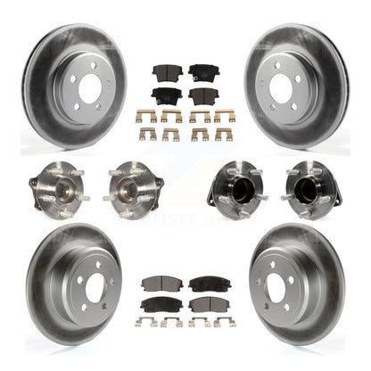 Hub Bearing Coated Brake Rotor & Pad Front Rear Kit (10Pc) For Dodge Charger 300