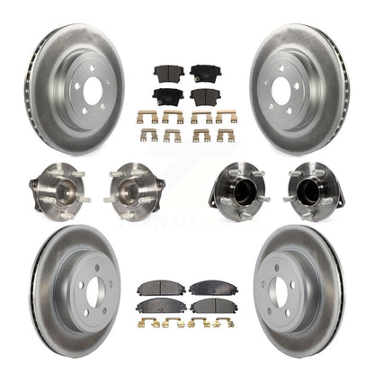 Hub Bearing Coated Brake Rotor & Pad Front Rear Kit (10Pc) For Dodge Charger 300
