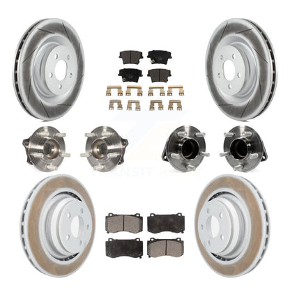 Hub Bearing Coated Disc Brake Rotor Pads Front Rear Kit (10Pc) For Dodge Charger