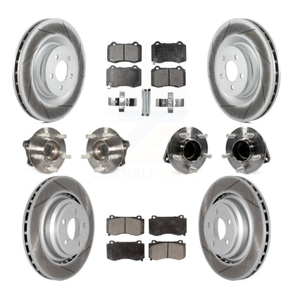 Hub Bearing Coated Disc Brake Rotor Pads Front Rear Kit (10Pc) For Dodge Charger