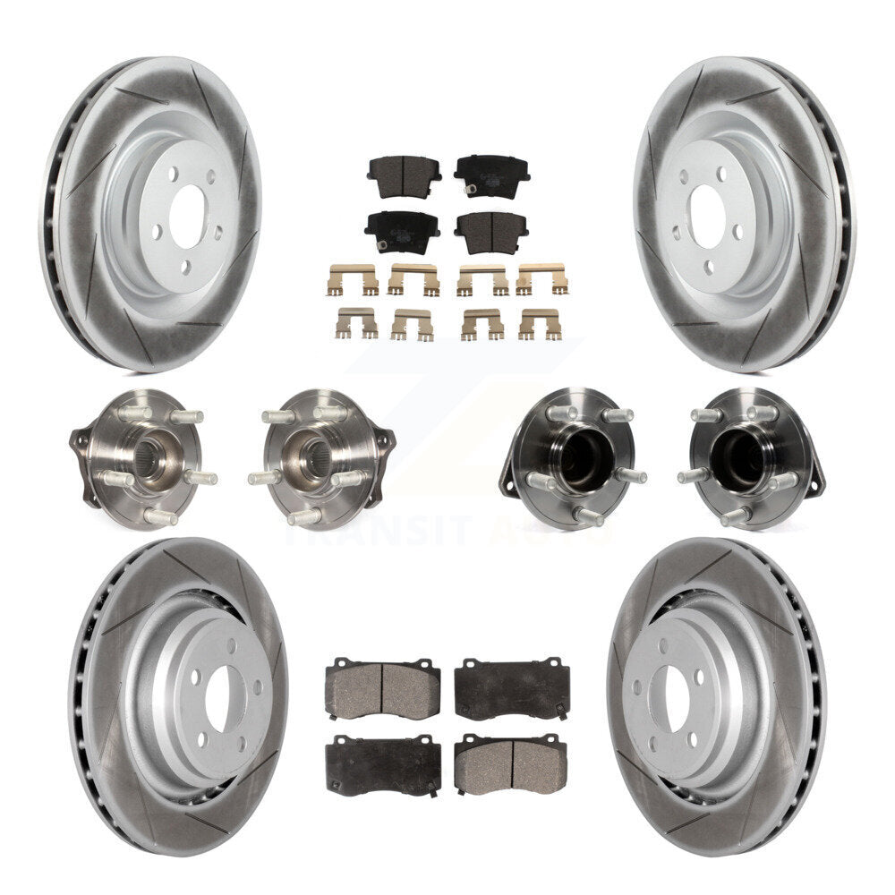 Hub Bearing Coated Disc Brake Rotor Pads Front Rear Kit (10Pc) For Dodge Charger