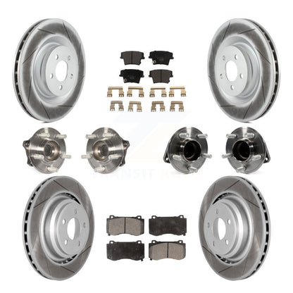 Hub Bearing Coated Disc Brake Rotor Pads Front Rear Kit (10Pc) For Dodge Charger