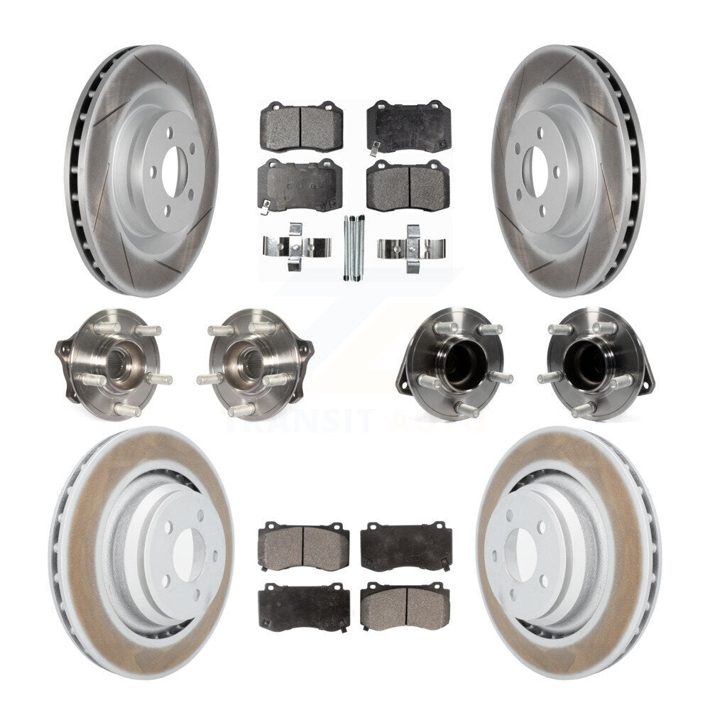 Hub Bearing Coated Disc Brake Rotor Pads Front Rear Kit (10Pc) For Dodge Charger