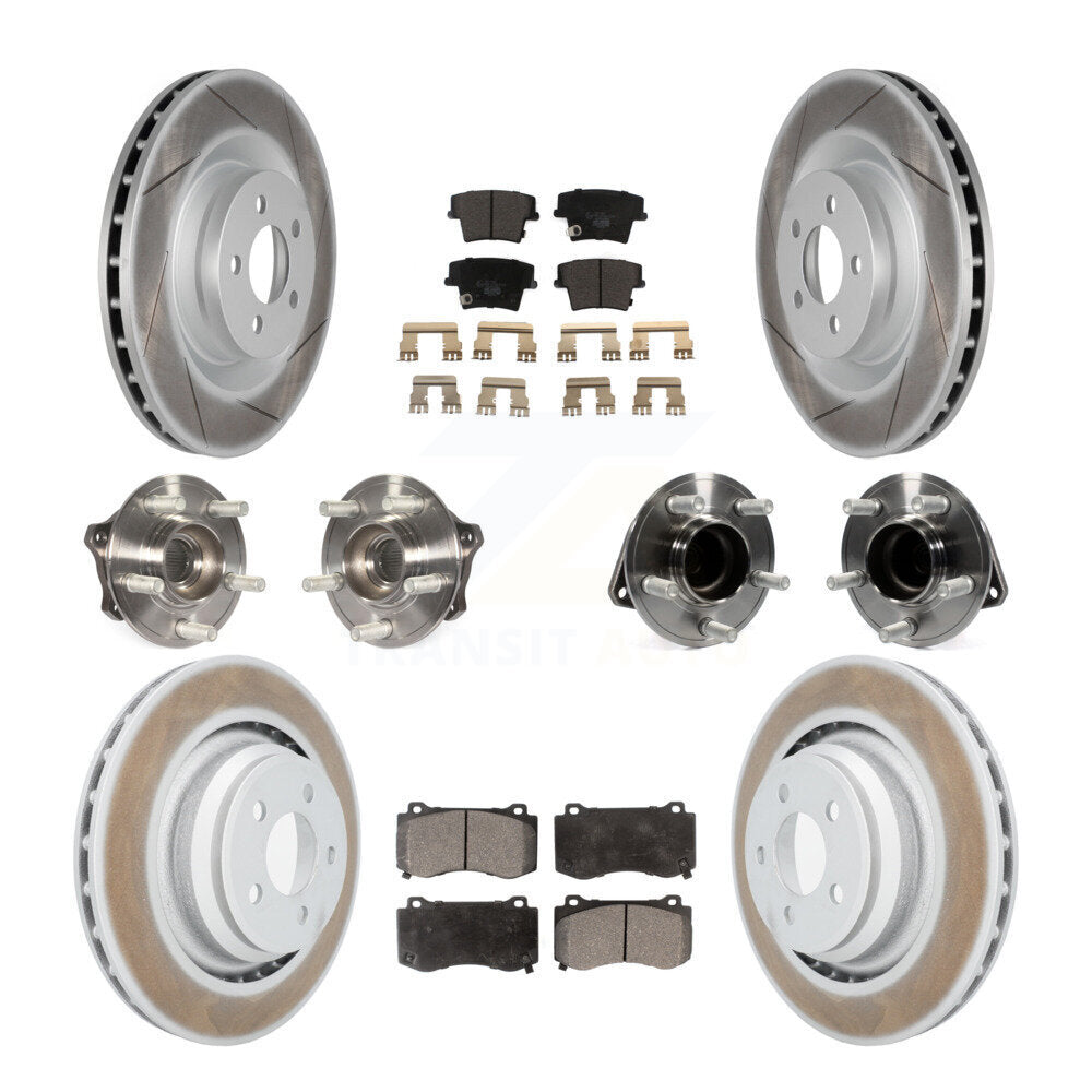 Hub Bearing Coated Disc Brake Rotor Pads Front Rear Kit (10Pc) For Dodge Charger
