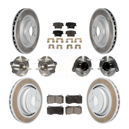 Hub Bearing Coated Disc Brake Rotor Pads Front Rear Kit (10Pc) For Dodge Charger