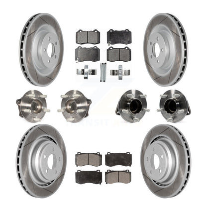 Hub Bearing Coated Disc Brake Rotor Pads Front Rear Kit (10Pc) For Dodge Charger