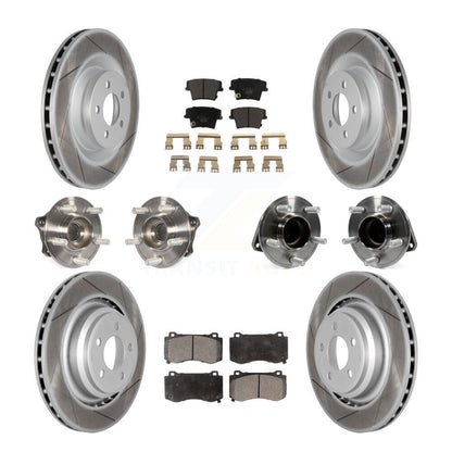 Hub Bearing Coated Disc Brake Rotor Pads Front Rear Kit (10Pc) For Dodge Charger