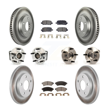 Hub Bearing Coated Brake Rotor Pads Front Rear Kit (10Pc) For Pontiac Grand Prix