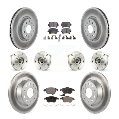 Hub Bearing Coat Brake Rotor Pads Front Rear Kit (10Pc) For Volkswagen Passat CC