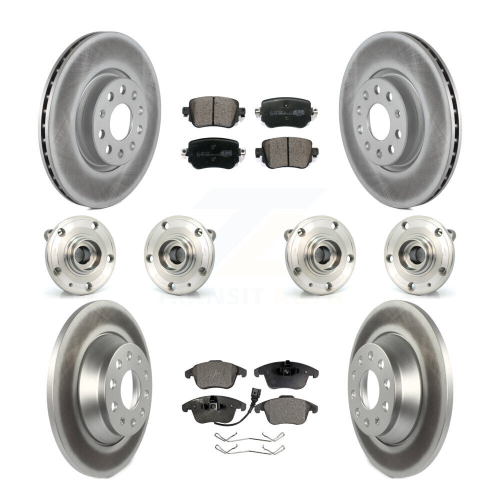Hub Bearing Coated Brake Rotor And Pad Front Rear Kit (10Pc) For Audi Q3 Quattro