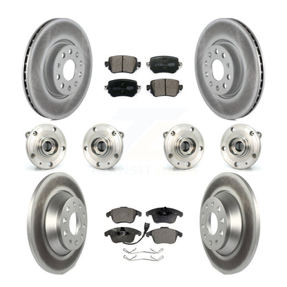 Hub Bearing Coated Brake Rotor And Pad Front Rear Kit (10Pc) For Audi Q3 Quattro