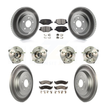 Hub Bearing Coat Brake Rotor Pad Front Rear Kit (10Pc) For 10-12 Ford Taurus SHO