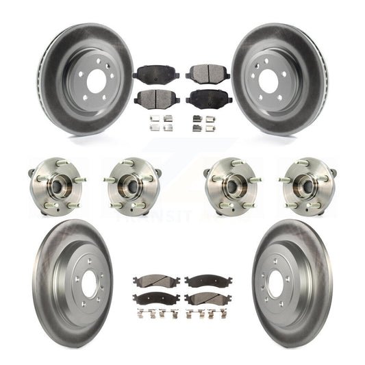 Hub Bearing Coat Brake Rotor Pad Front Rear Kit (10Pc) For 10-12 Ford Taurus SHO
