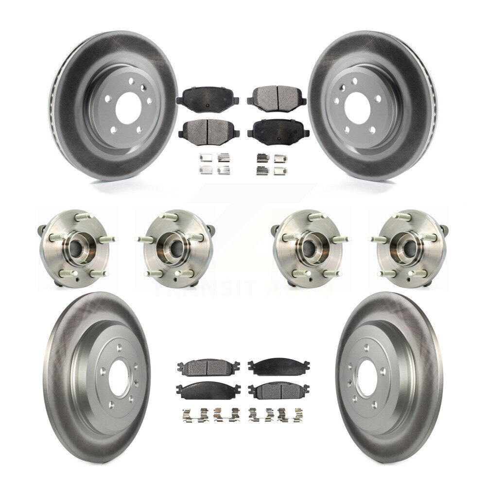 Hub Bearing Coat Brake Rotor Pad Front Rear Kit (10Pc) For 2009-2010 Lincoln MKS