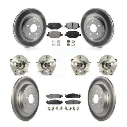 Hub Bearing Coat Brake Rotor Pad Front Rear Kit (10Pc) For 2009-2010 Lincoln MKS