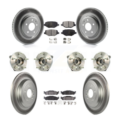 Hub Bearing Coat Brake Rotor Pads Front Rear Kit (10Pc) For Ford Flex Taurus MKT