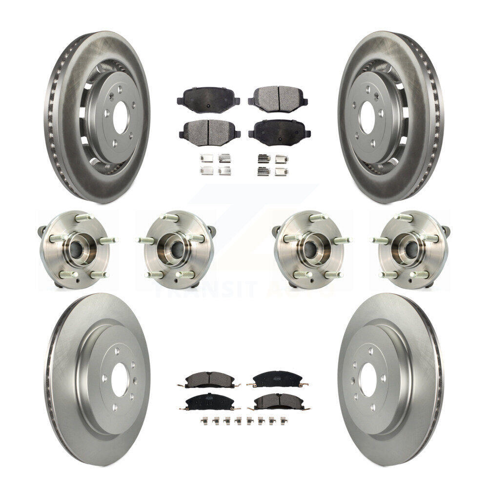 Hub Bearing Coat Brake Rotor Pad Front Rear Kit (10Pc) For Ford Flex Lincoln MKT