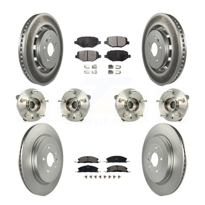 Hub Bearing Coat Brake Rotor Pad Front Rear Kit (10Pc) For Ford Flex Lincoln MKT