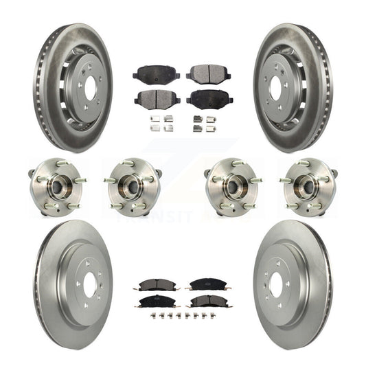 Hub Bearing Coat Brake Rotor Pad Front Rear Kit (10Pc) For Ford Flex Lincoln MKT