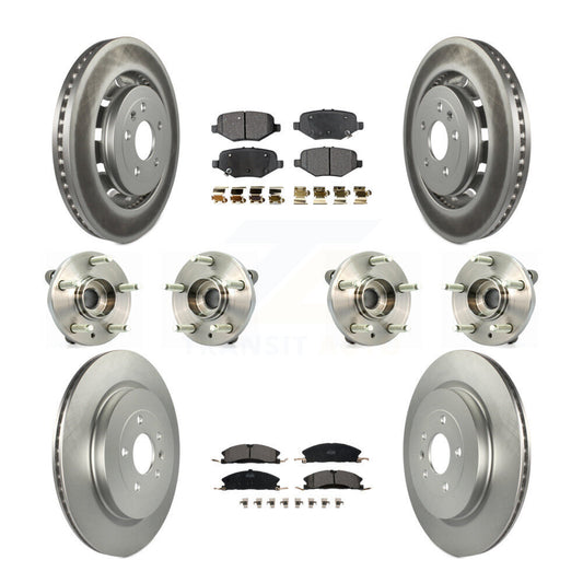 Hub Bearing Coat Brake Rotor Pads Front Rear Kit (10Pc) For Ford Flex Taurus MKS