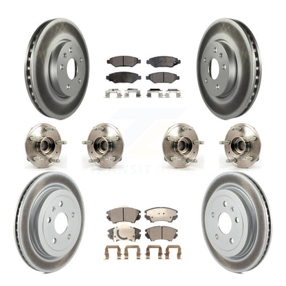 Hub Bearing Coated Brake Rotor & Pads Front Rear Kit (10Pc) For Chevrolet Camaro