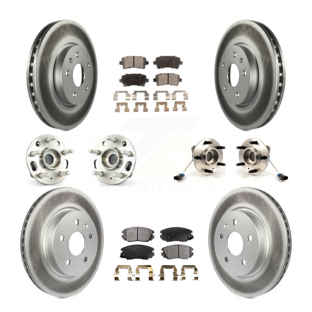 Hub Bearing Coated Brake Rotor & Pad Front Rear Kit (10Pc) For 2010 Buick Allure