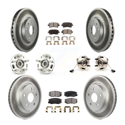 Hub Bearing Coated Brake Rotor & Pad Front Rear Kit (10Pc) For 2010 Buick Allure
