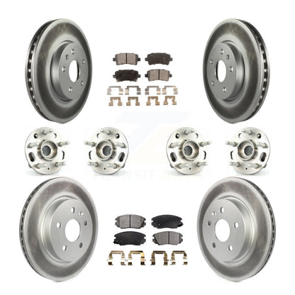 Hub Bearing Coated Brake Rotor & Pads Front Rear Kit (10Pc) For Chevrolet Malibu