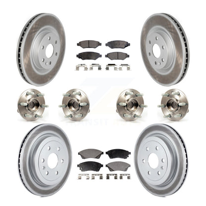 Hub Bearing Coated Brake Rotor & Pad Front Rear Kit (10Pc) For Cadillac SRX Saab