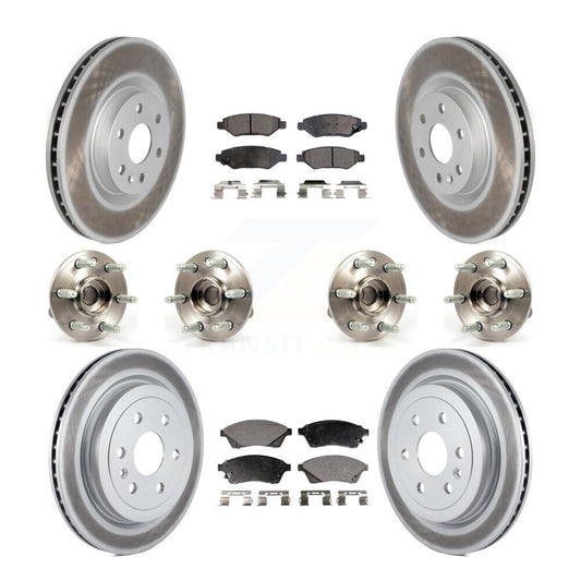 Hub Bearing Coated Brake Rotor & Pad Front Rear Kit (10Pc) For Cadillac SRX Saab