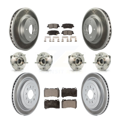Hub Bearing Coated Brake Rotor & Pads Front Rear Kit (10Pc) For Cadillac ATS AWD