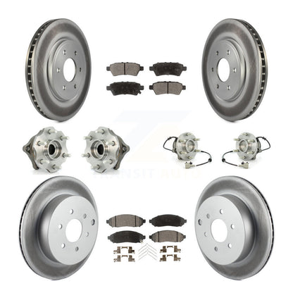 Hub Bearing Coated Brake Rotor & Pad Front Rear Kit (10Pc) For Nissan Pathfinder