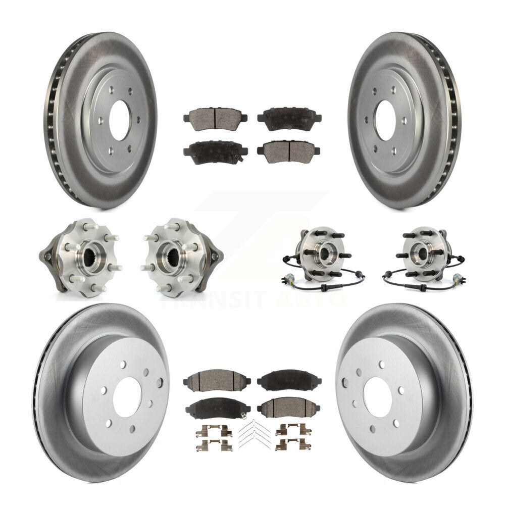 Hub Bearing Coated Brake Rotor & Pad Front Rear Kit (10Pc) For Nissan Pathfinder