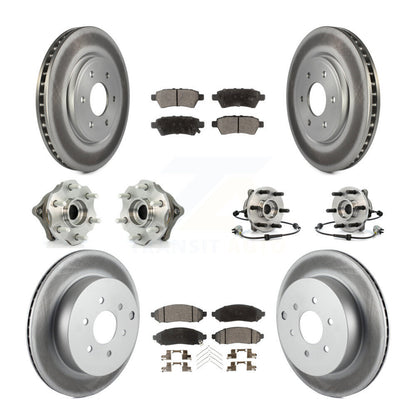 Hub Bearing Coated Brake Rotor & Pad Front Rear Kit (10Pc) For Nissan Pathfinder