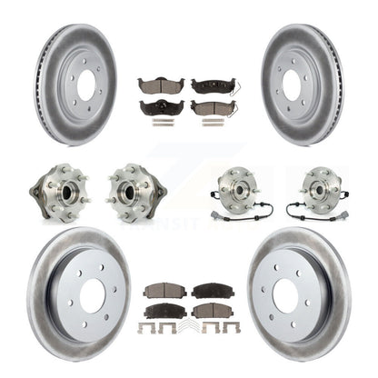Hub Bearing Coated Disc Brake Rotor Pads Front Rear Kit (10Pc) For Nissan Armada