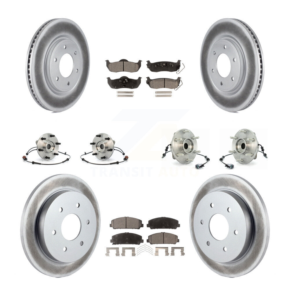 Hub Bearing Coated Disc Brake Rotor Pads Front Rear Kit (10Pc) For INFINITI QX56