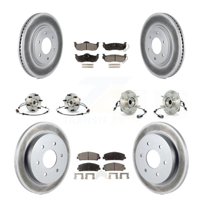 Hub Bearing Coated Disc Brake Rotor Pads Front Rear Kit (10Pc) For INFINITI QX56